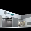 Modern Home Exhibition Showroom Interior With Display Booths Stands Tables And Chairs