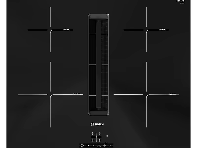 BOSCH Induction Cooktop Kitchen Appliance With Black Surface Multiple Heating Zones And Control Panel 3d model
