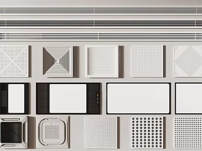 Air Conditioner Vent Grilles with Various Designs and Patterns for Home Interiors 3d model