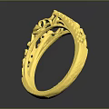 Elegant Luxurious Gold Ring With Intricate Carved Patterns For Fashion Accessory