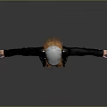 Woman In Black Jacket Dark Shorts Gray Cap With Long Blonde Hair Arms Outstretched