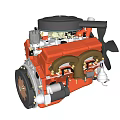 Modern engine car engine 3d model