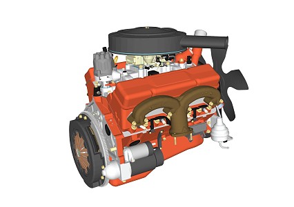 Modern engine car engine 3d model