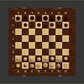 Chess Board Game Entertainment With Wooden Chessboard And Classic Chess Pieces Arrangement