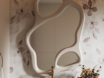 French mirror French bathroom mirror makeup mirror bathroom mirror 3d model