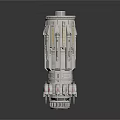 White Cylindrical Mechanical Structure With Multiple Layers And Pipes Interfaces