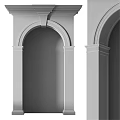 Architectural Components Featuring White Arched Structure And Decorative Columns