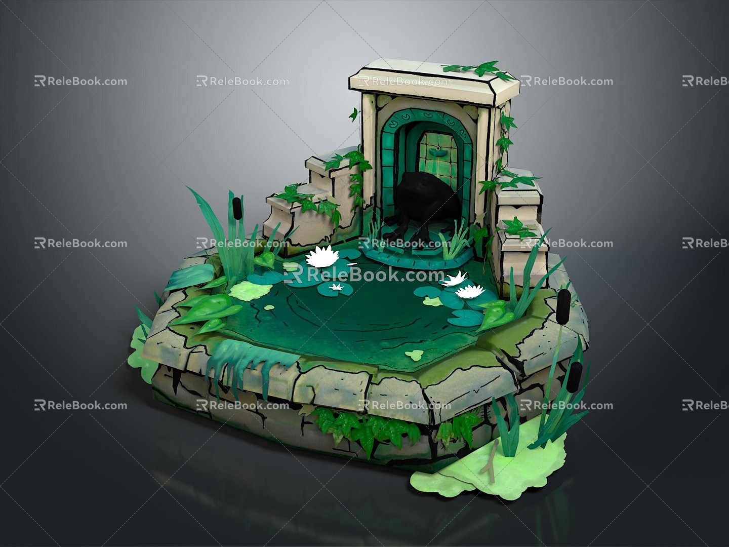 Altar Altar Temple Shrine Hero Altar Cartoon Building Outdoor Items Realistic 3d model