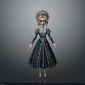 Elegant Fantasy Doll With Intricate Green Dress And Ornate Headdress