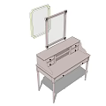 Simple Dressing Table with Mirror and Multiple Drawers for Bedroom Decor 3d model
