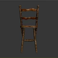 Rustic Wooden Leisure Chair With Slatted Back And Solid Wood Seat Design