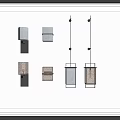 Modern Interior Wall Lamps With Textured Glass Shades And Black Frames