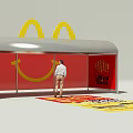 McDonalds M Shaped Sign Xiamen Pai Te Red Backdrop Ground Promotional Graphics Photo Spot