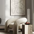 Modern Single Sofa Coffee Table Combination 3d model