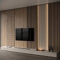 TV background wall TV decorative wall composition 3d model