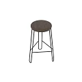 Modern Bar Stool With Wooden Seat And Metal Frame For Kitchen Island Seating