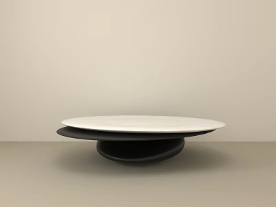 Modern Minimalist Coffee Table With White Marble Top And Black Base Design 3d model