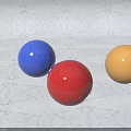 Three Colorful Sports Training Balls Blue Red Yellow for Fitness Activities