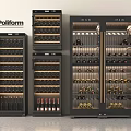Poliform Modern Wine Coolers With Glass Doors And Multiple Wine Bottle Storage Shelves