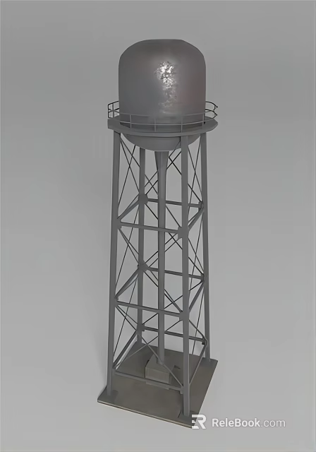 Industrial Equipment Gray Metal Frame Tower Structure With Stable Support And Top Platform 3d model 