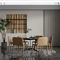 Modern Dining Table and Chair Combination Round Table and Chair Combination 3d model