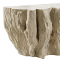 Natural Style Reception Desk With Stump Shaped Design And Shell Texture In Light Brown Tone