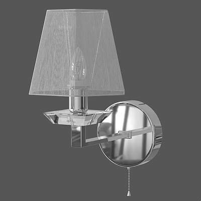 Modern Wall Lamp With Transparent Lampshade And Metal Circular Backplate Design 3d model