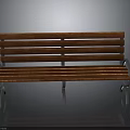 Contemporary Wooden Bench With Slatted Backrest And Sturdy Metal Legs For Indoor Outdoor Spaces