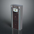 Vertical Computer Speaker With Display Screen Buttons And Two Circular Drivers