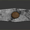 Classic Hammer With Gray Head Wooden Handle And Red Stripes