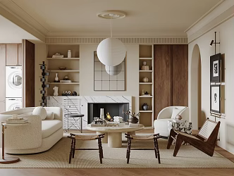 French Middle Living Room Middle Living Room 3d model