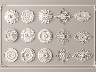 Jane European carved lamp panel 3d model