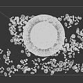 White Three Tiered Garden Fountain With Angel Statue And Gravel Base