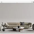 Modern Baxter Sofa Coffee Table Combo 3d model