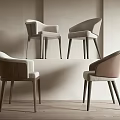 Modern Dining Chairs With Wooden Legs And Comfortable Upholstered Seats In Minimalist Setting