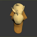 Cute Yellow Cartoon Duck Character with Orange Beak and Feet 3D Rendering