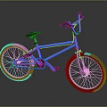 Blue BMX Bike With Modern Design Shiny Frame Black Seat And Wheels