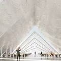 Spiritual Religious Worship Space With Modern Geometric Triangle Design And Natural Light