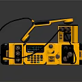 Yellow And Black Industrial Mechanical Device With Control Panel And Connecting Cables 3d model