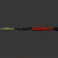 Military Rocket Launcher Weapon With Green Head Red Body And Black Components