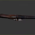 Carved Antique Handgun Sculpture With Intricate Details And Wooden Grip