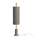 Modern Minimalist Floor Lamp With Pleated Fabric Shade And Metal Stand Warm Light