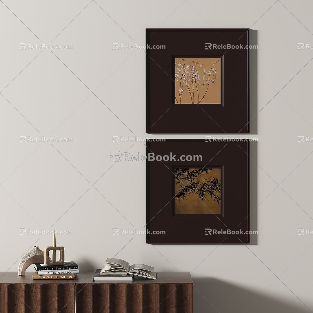 French retro decorative painting 3d model