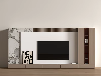 Modern TV Background Wall TV Cabinet Living Room Background Wall 3d model