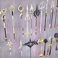 Cold Weapon Magic Weapon Game Props 3d model