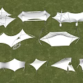 Various Tensile Membrane Structures With Different Architectural Shapes And Outdoor Designs