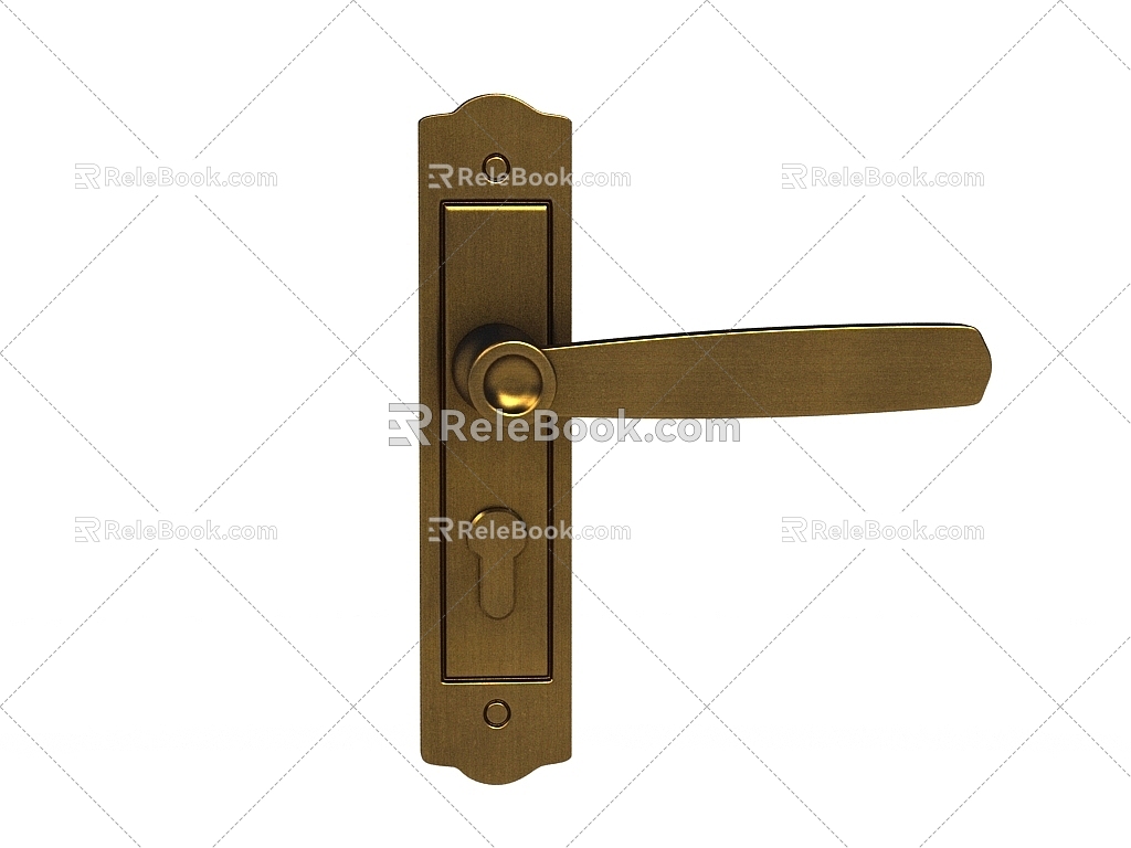 European-style door handle 3d model