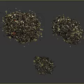Dried Tea Leaves Varieties Showcased On Dark Background Surface 3d model