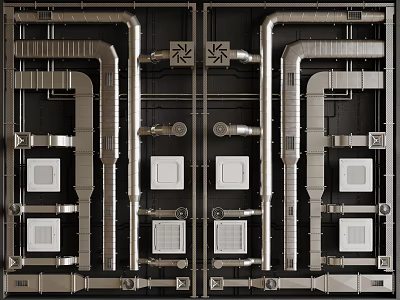 Modern Industrial LOFT Ceiling Bare Ceiling Industrial Pipe Ceiling Barbed Wire Ceiling 3d model