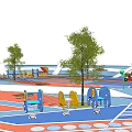 Park Landscape Design With Paths Green Spaces Trees And Play Areas